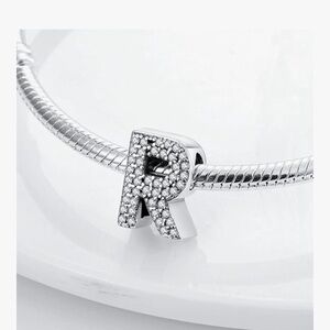 Elegant Silver Initial 'R' charm